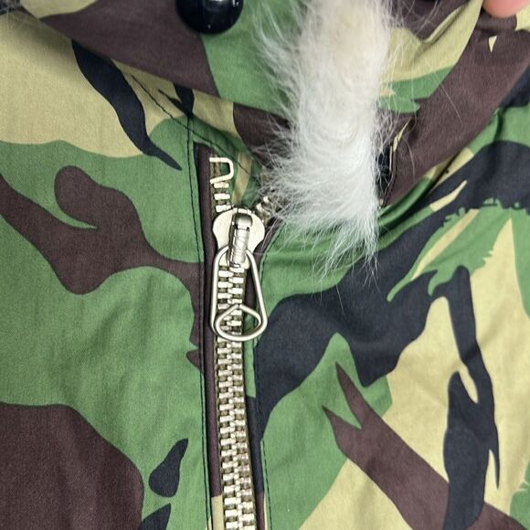 New Rag & Bone Camo Flight Jacket Bomber Shearling Collar Removable Size Small - Picture 6 of 16